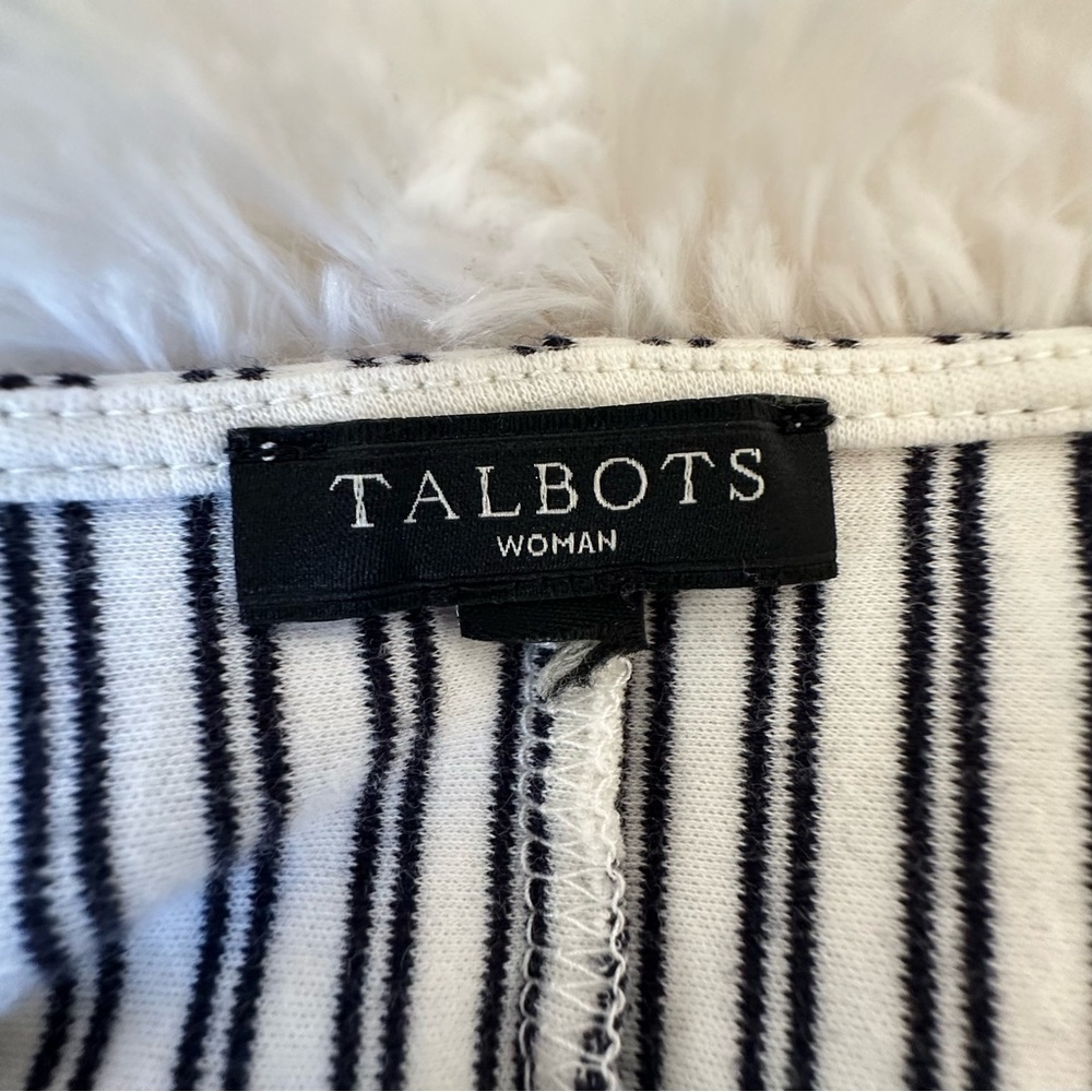 Talbots Black White Striped 3/4 Sleeve Cotton Top Plus Size 1X Casual Classic - Picture 8 of 9